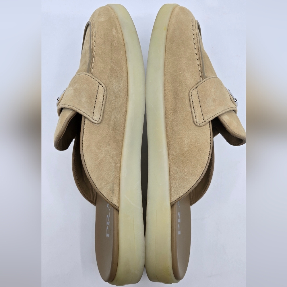 Prada Ecru Suede Mules - 38 - Picture 12 of 16